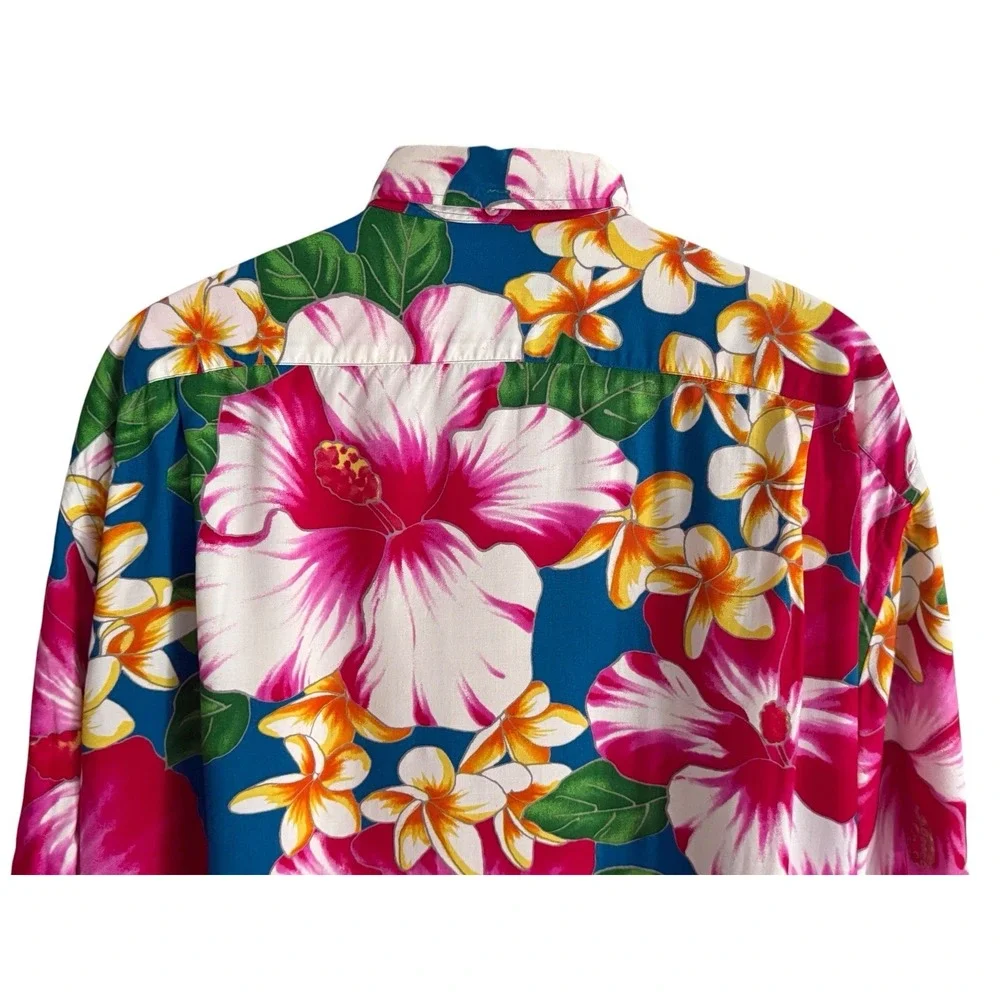 Polo Ralph Lauren Hawaiian Shirt Men XXL Viscose Floral Tropical‎ AOP Button Up